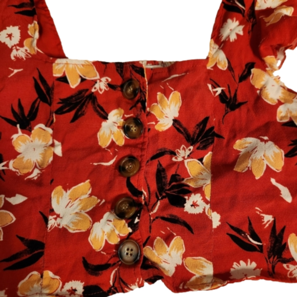 F21 Floral Crop Top - Picture 2 of 9